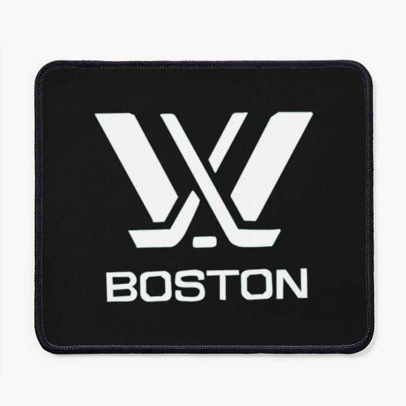 Boston Hockey Team Logo Line Drawing Mouse Pad