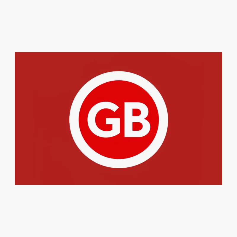GB Logo: Red Circle with White Letters for Great Britain Travel Mug