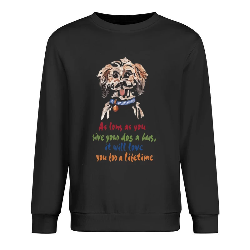Hund Illustration mit Zitat über Liebe Herren Pullover Sweatshirt