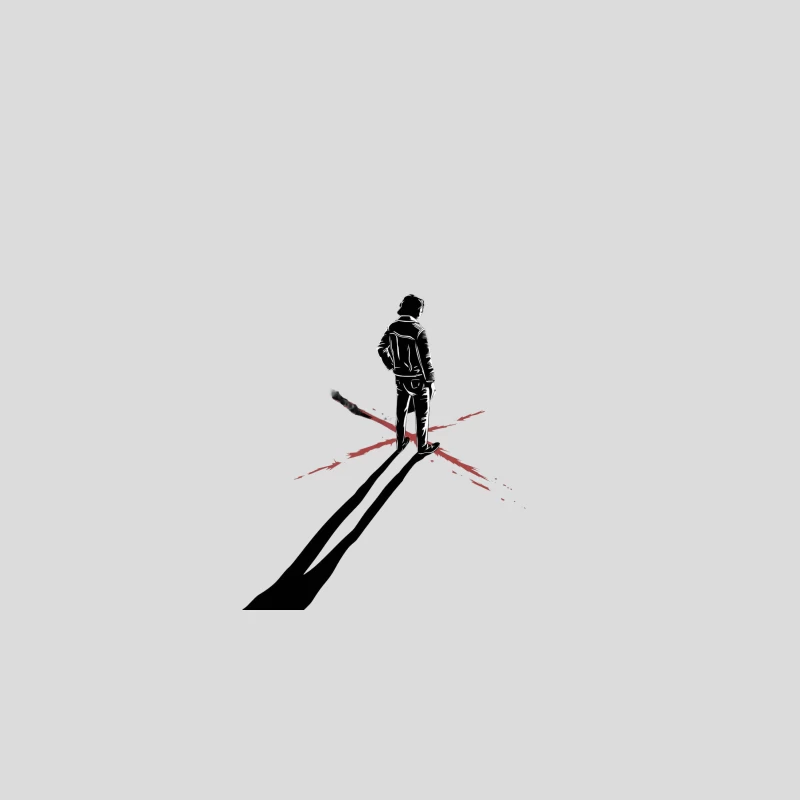 Minimalist Silhouette at the Crossroads Baseball Cap
