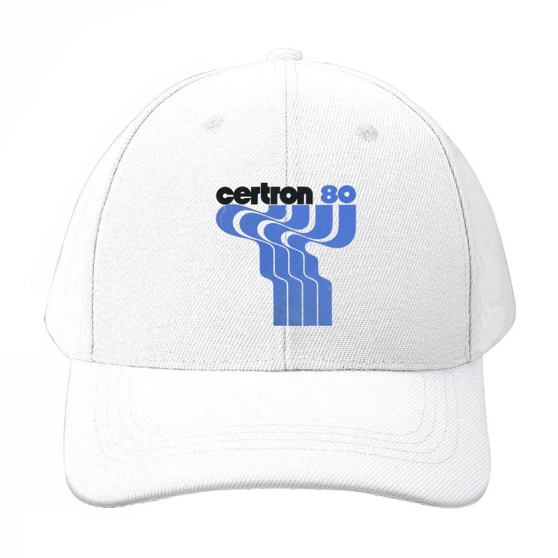 Vintage Certron 80 Blue Wave Logo Design Baseball Cap