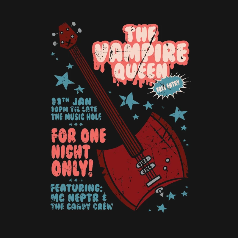 Retro Concert Poster: The Vampire Queen Live at The Music Hole Female Long Sleeve T-Shirt