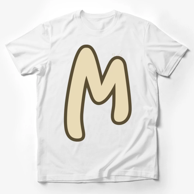 Beiger Buchstabe M Illustration Herren T-Shirt