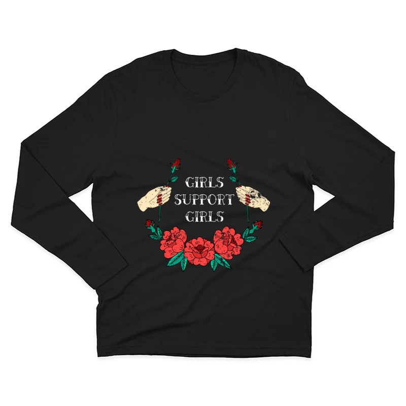 Solidarité Féminine avec Fleurs et Roses Homme Manches Longues T-Shirt