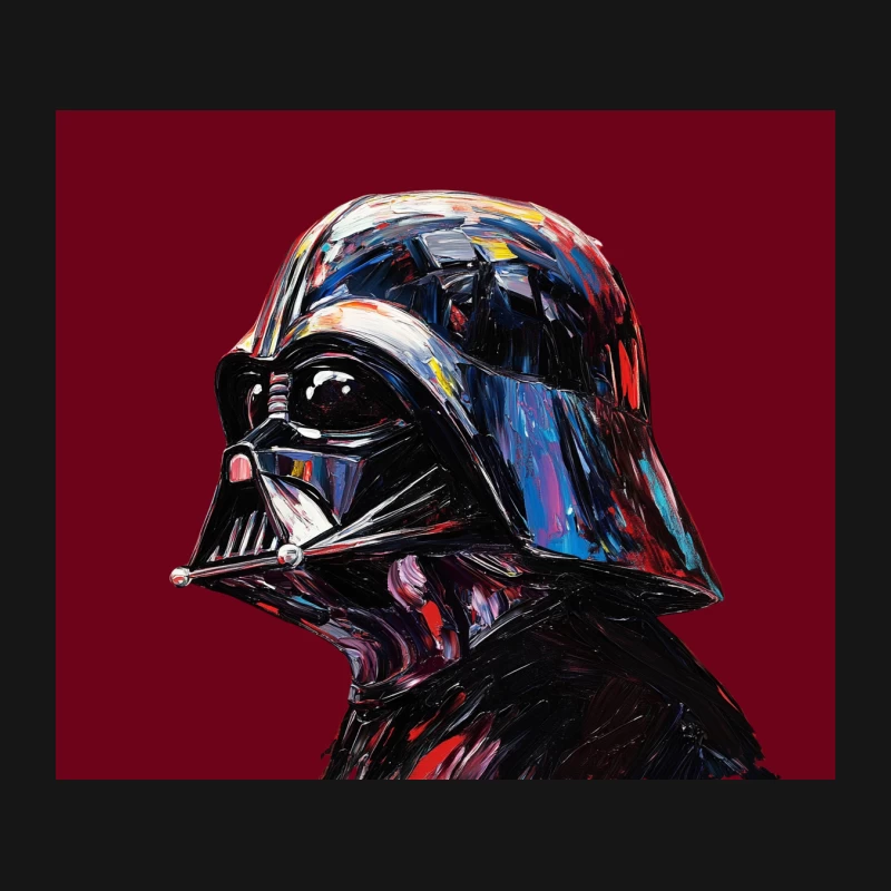 Colorful Abstract Painting of Darth Vader's Iconic Star Wars Helmet Mouse Pad