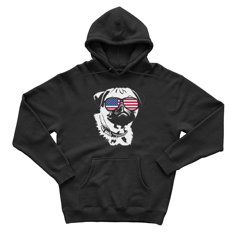 Chien avec lunettes drapeau américain Homme Sweat à capuche