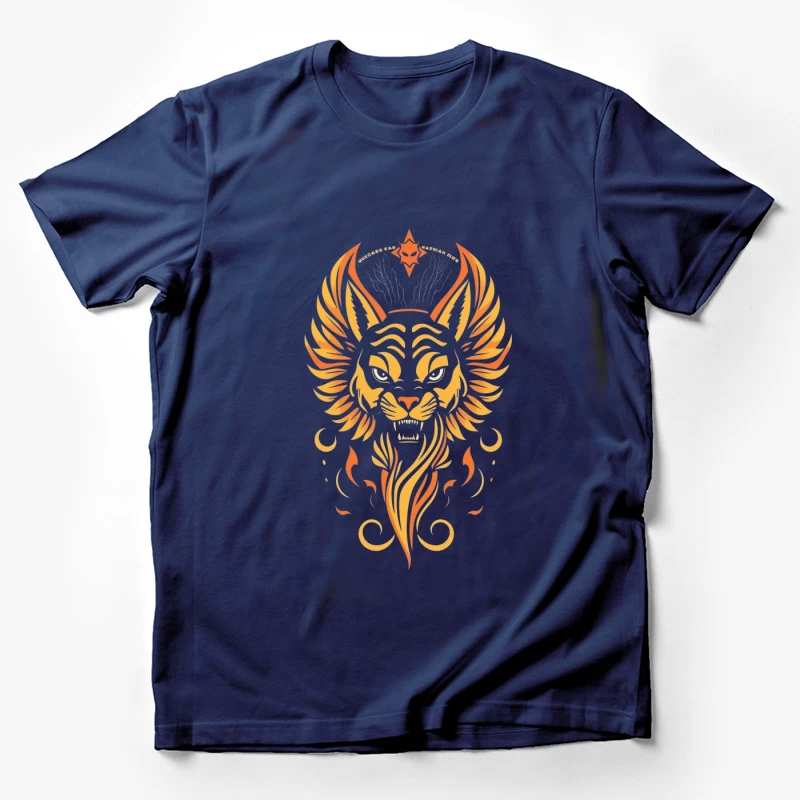 Fierce Winged Lion Illustration Male T-Shirt