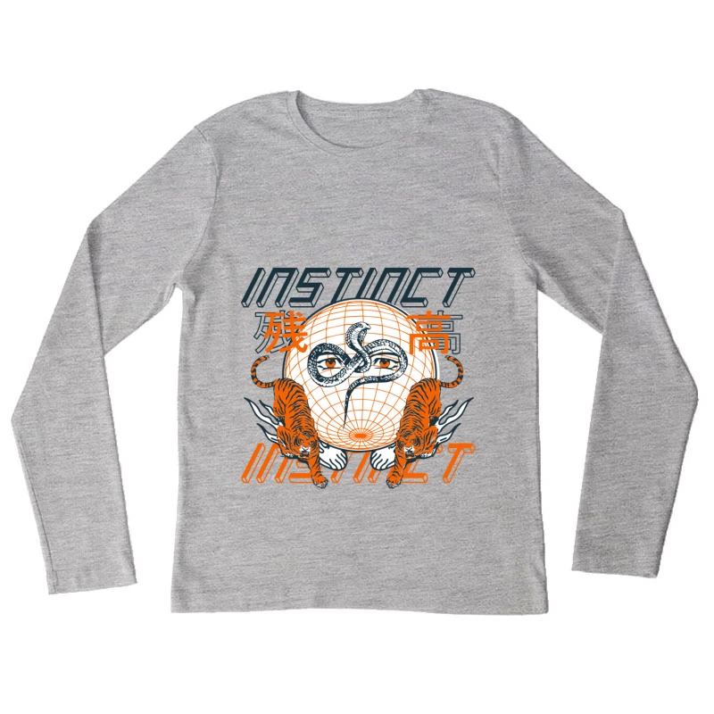 Instinkt und Stärke Design Damen Langarm T-Shirt