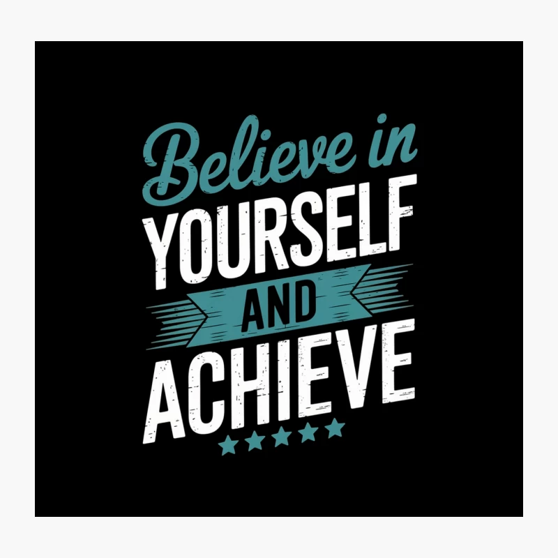 Believe in Yourself: Teal Motivational Typography Throw Pillow