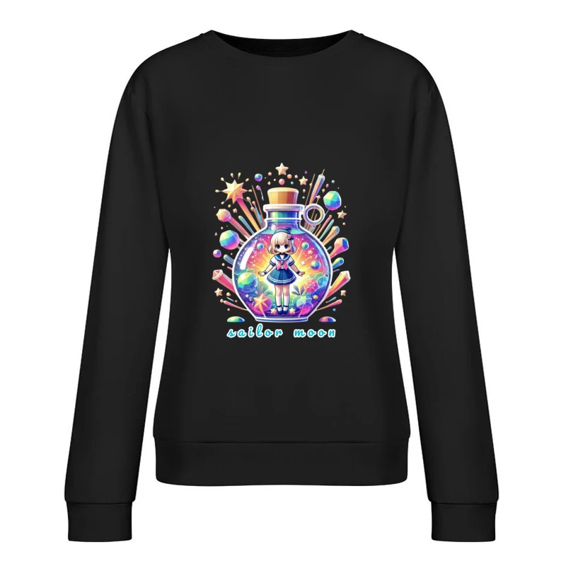 Magical Chibi Sailor in Rainbow Crystal Bottle Female Pullover Sweatshirt