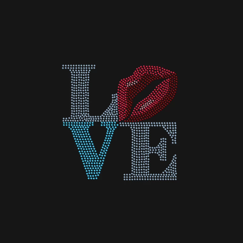 Liebe Design mit Lippen Herren Langarm T-Shirt
