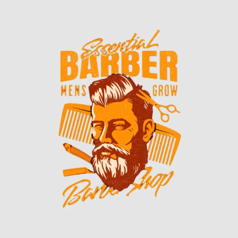 Design de salon de coiffure avec barbe et peigne Homme Sweat à capuche