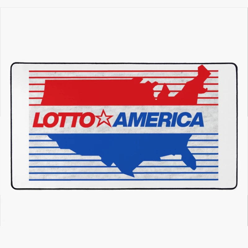 Lotto America Patriotic Logo Design with USA Map Desk Mat