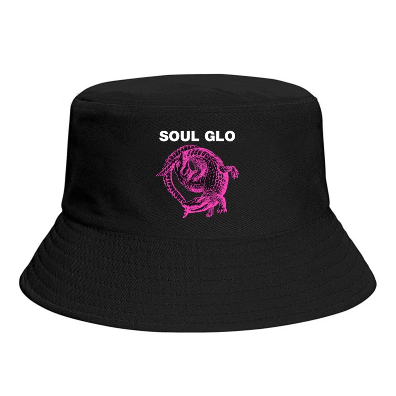 Pink Skeletal Alligator Soul Glo Design Bucket Hat