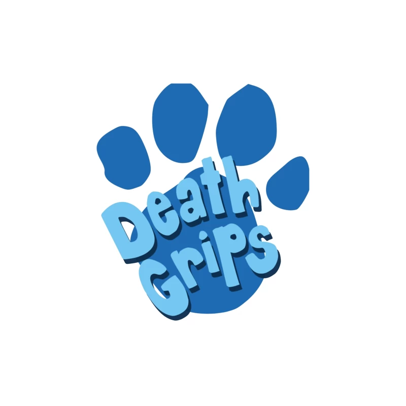 Death Grips Blue Paw Print Logo Design Throw Pillow