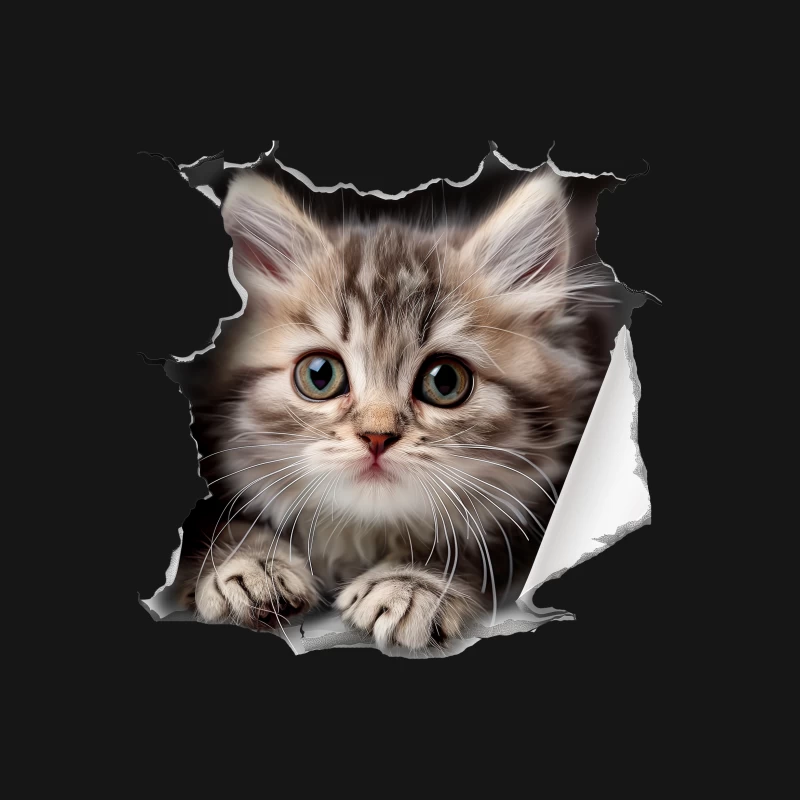 Süßes Kätzchen im Papier Herren T-Shirt