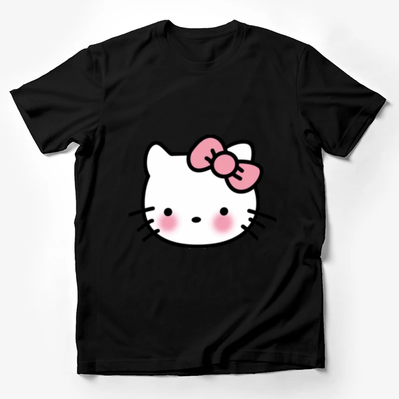 Süßes Katzen-Gesicht mit Schleife Herren T-Shirt