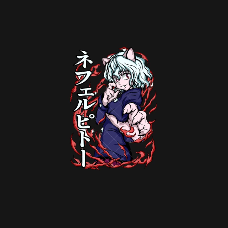 Anime-Charakter mit roten Flammen Damen Langarm T-Shirt