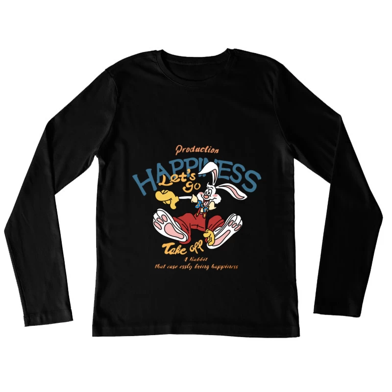 Glückliche Hasenabenteuer Damen Langarm T-Shirt