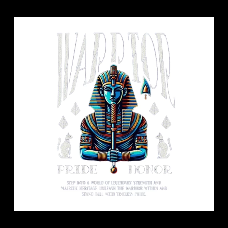 Majestic Egyptian Pharaoh - Pride and Honor Illustration Throw Pillow