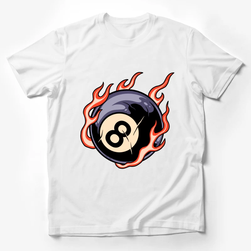 Flaming Eight Ball Illustration Male T-Shirt