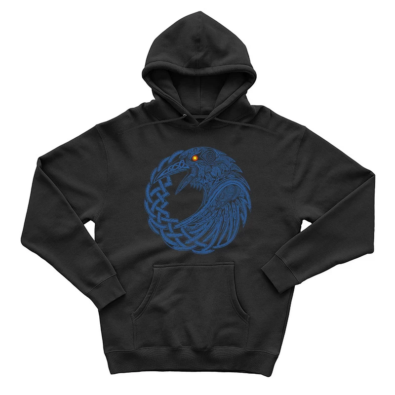 Intricate Celtic Knotwork Raven Illustration Male Pullover Hoodie