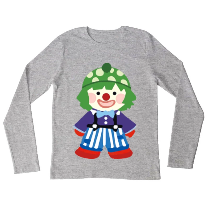 Bunter Clown mit grüner Mütze Damen Langarm T-Shirt