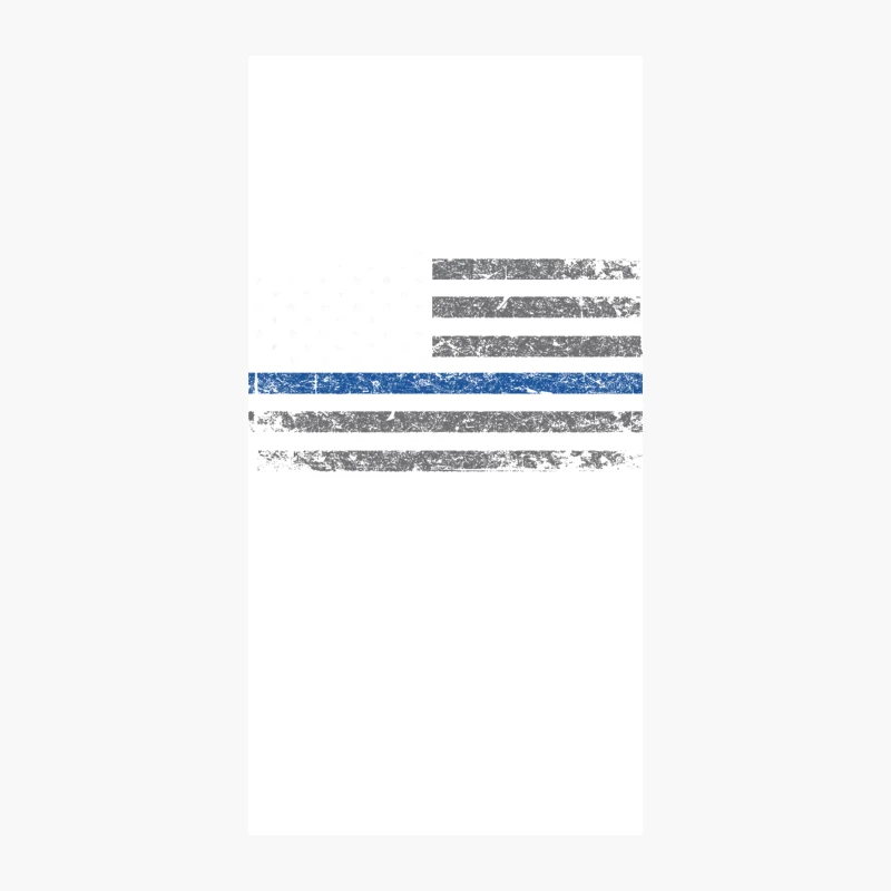 Distressed Thin Blue Line Flag Symbolizing Police Support iPhone Case