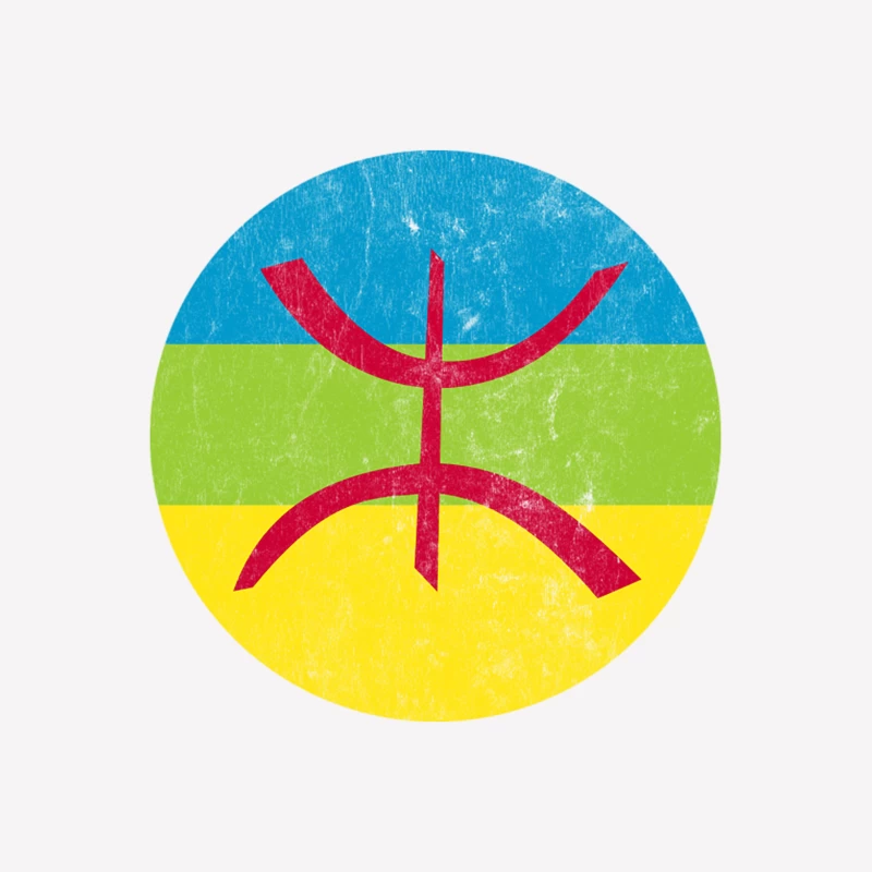 Berber  Imazighen Faded-Style Flag Design Female T-Shirt
