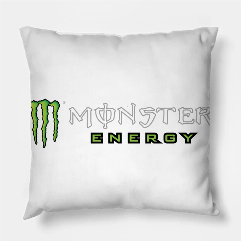 Monster Energy Drink Brand Logo Throw Pillow