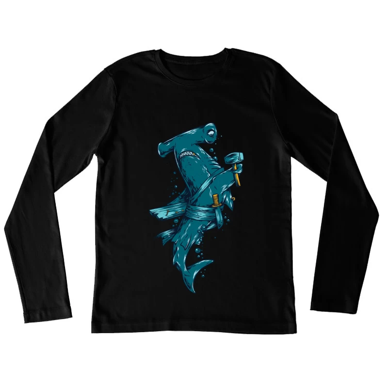 Requin marteau pirate avec maillets Femme Manches Longues T-Shirt