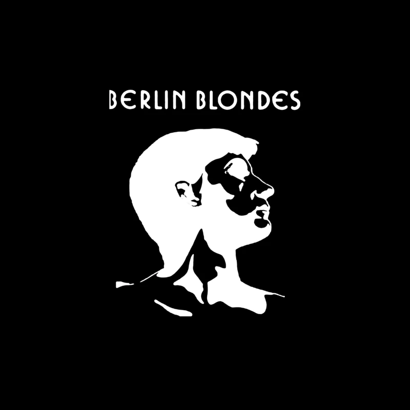 Minimalist Line Art Profile with Berlin Blondes Text Throw Pillow