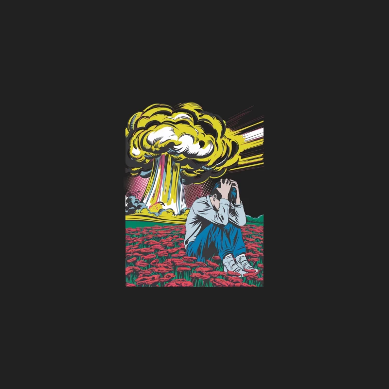 Surreal Pop Art Depicting Nuclear Despair in Comic Style Bucket Hat