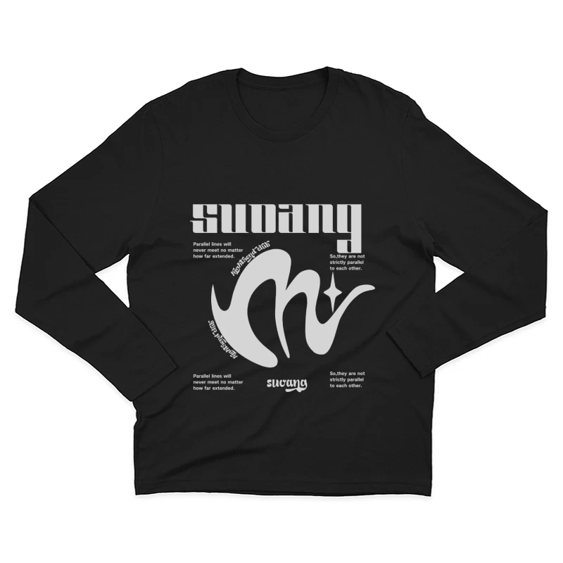 Abstrakte Typografie und Geometrie Herren Langarm T-Shirt