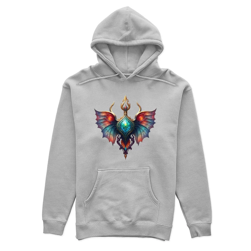 Mystical Dragon Wing Pendant with Turquoise Crystal Female Pullover Hoodie