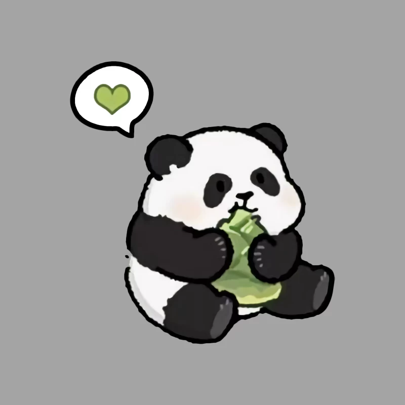 Niedlicher Panda mit Herz und Bambus Herren T-Shirt