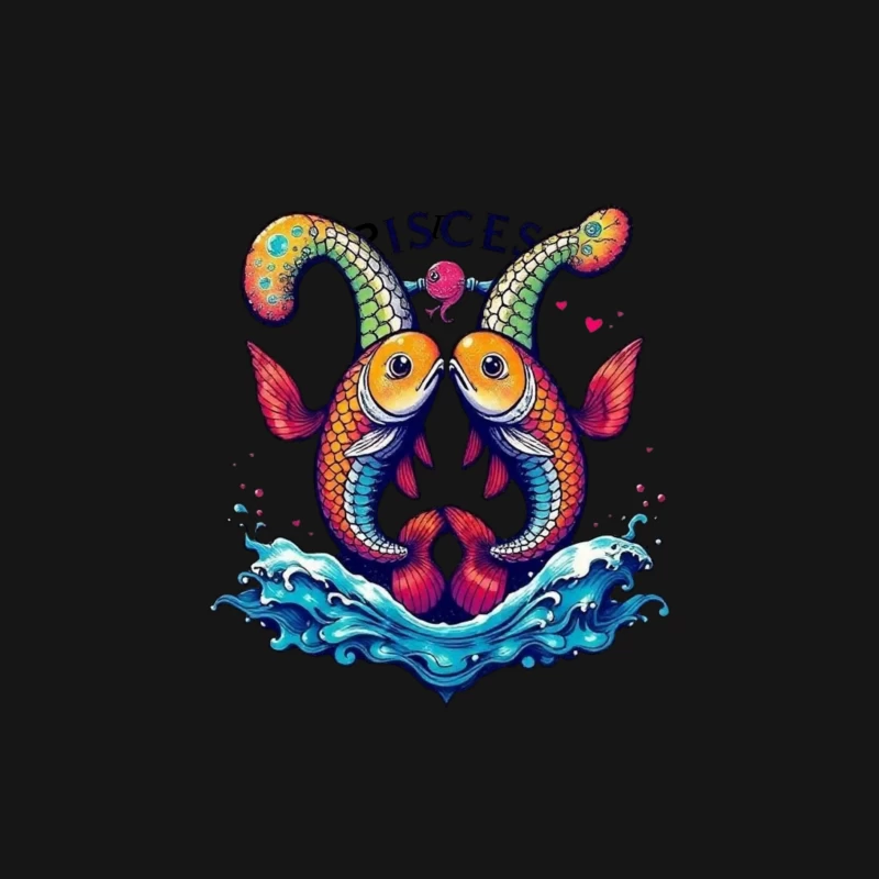 Colorful Pisces Astrology Illustration Male Long Sleeve T-Shirt