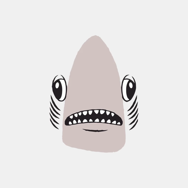 Minimalist Cartoon Shark Face Design Male Tank Top