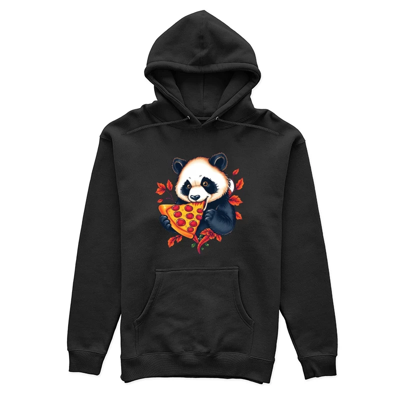 Cute Panda Bear Eating Pizza Female Pullover Hoodie