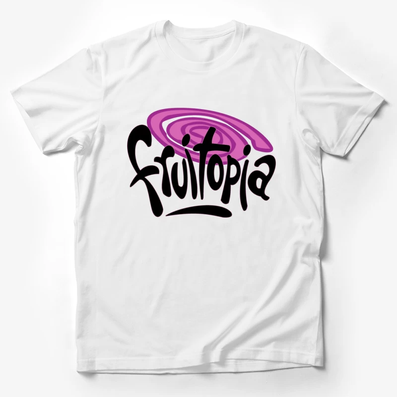 Fruitopia Vintage Beverage Brand Logo with Purple Swirl Design Male T-Shirt