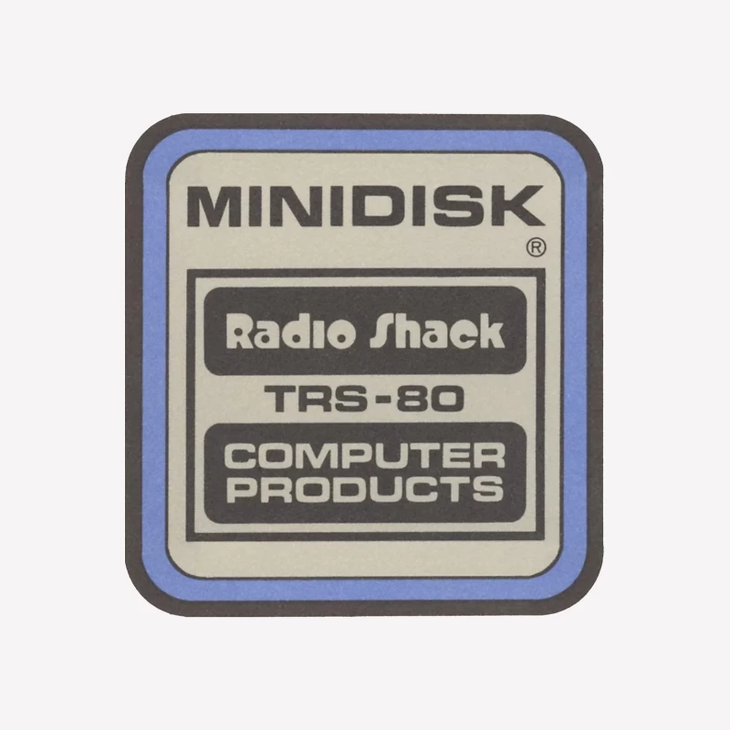 Vintage Radio Shack TRS-80 Minidisk Computer Products Label Female T-Shirt