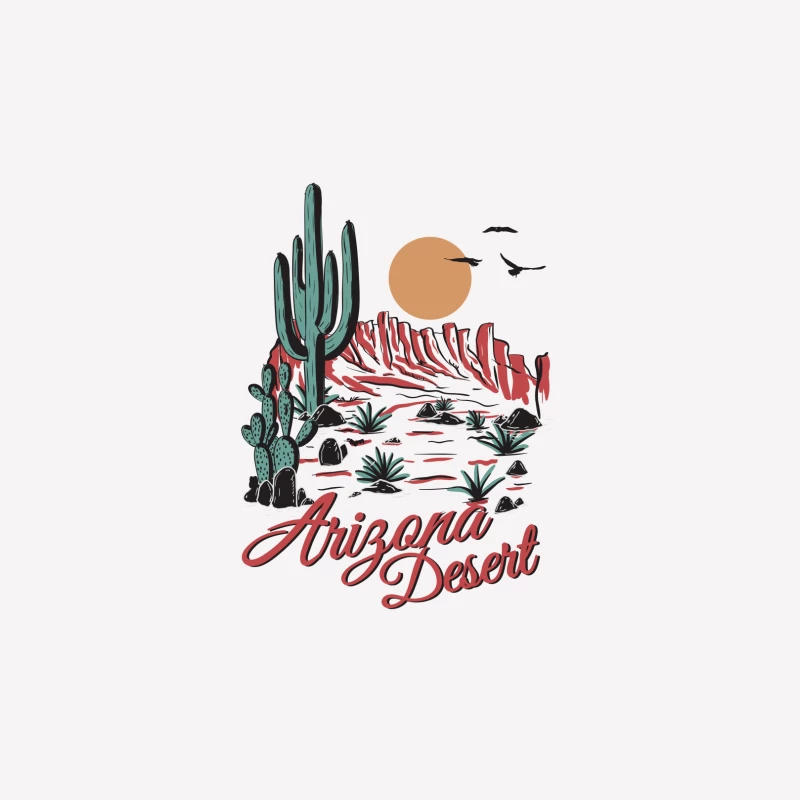 Sonnenuntergang in der Wüste von Arizona Herren T-Shirt