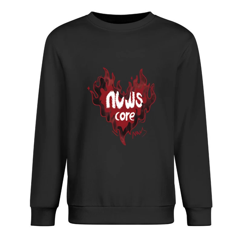 Flammenherz mit Text Herren Pullover Sweatshirt