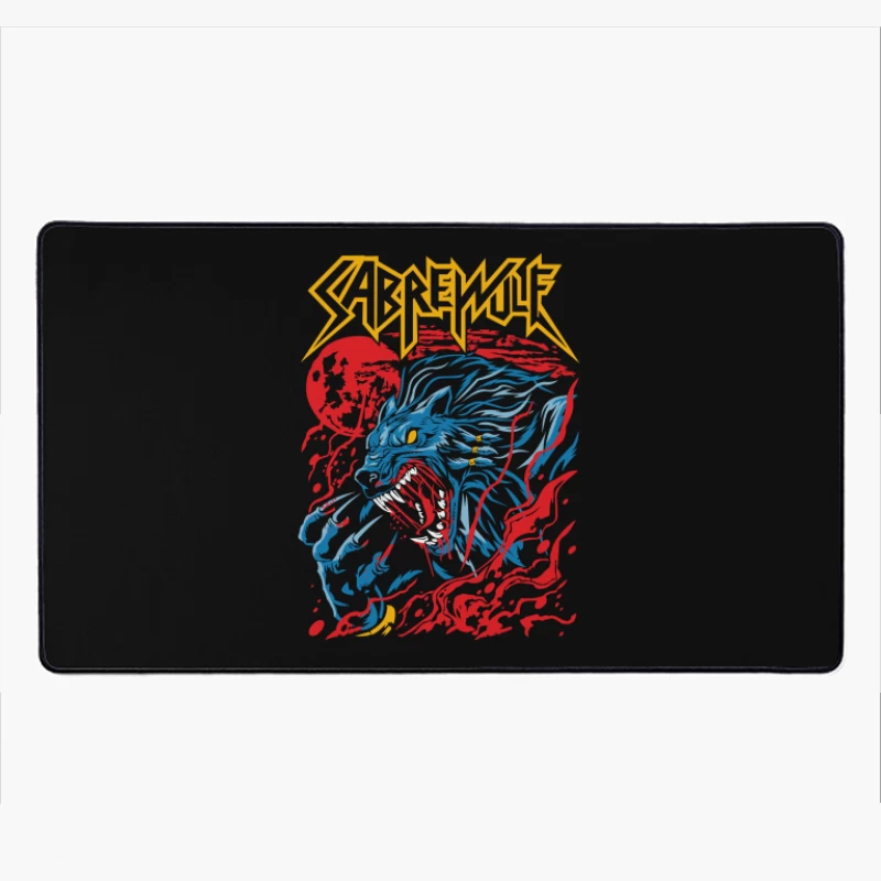 Sabrewulf Graphic Art Illustration Desk Mat