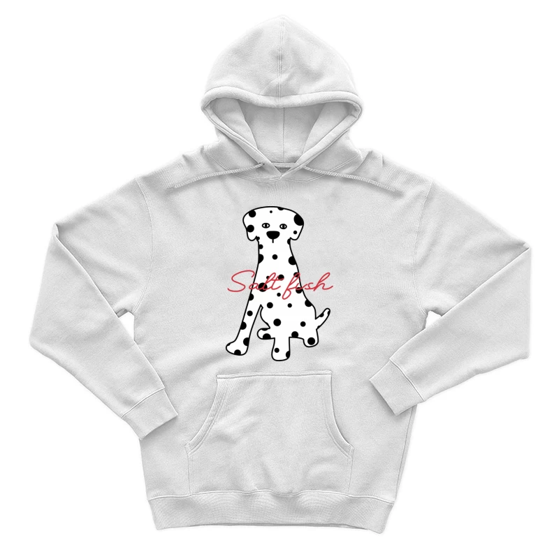 Dalmatiner-Hund mit Salt Fish Schriftzug Herren Pullover Hoodie