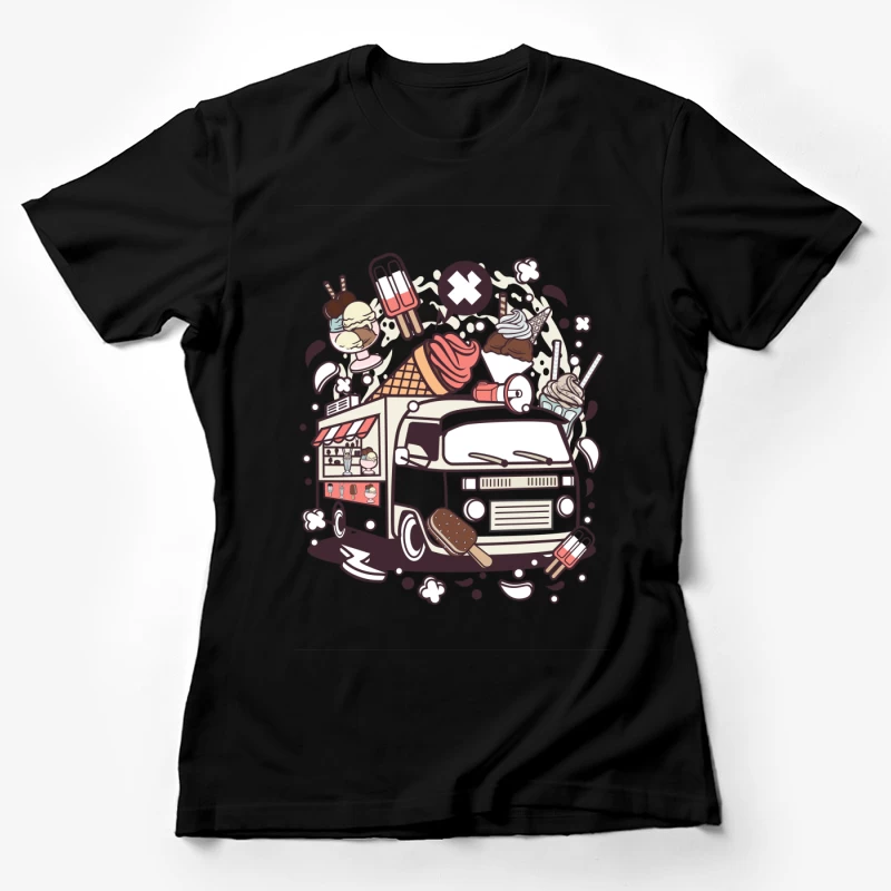 Camion de crème glacée rétro Femme T-Shirt
