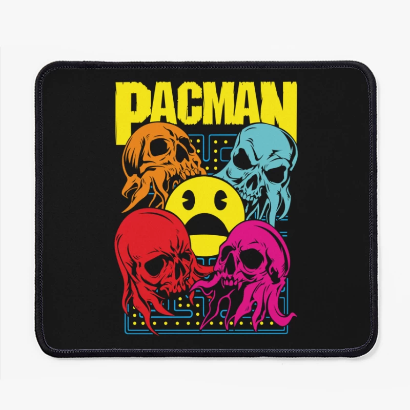 Pac-Man Skull Design Mouse Pad