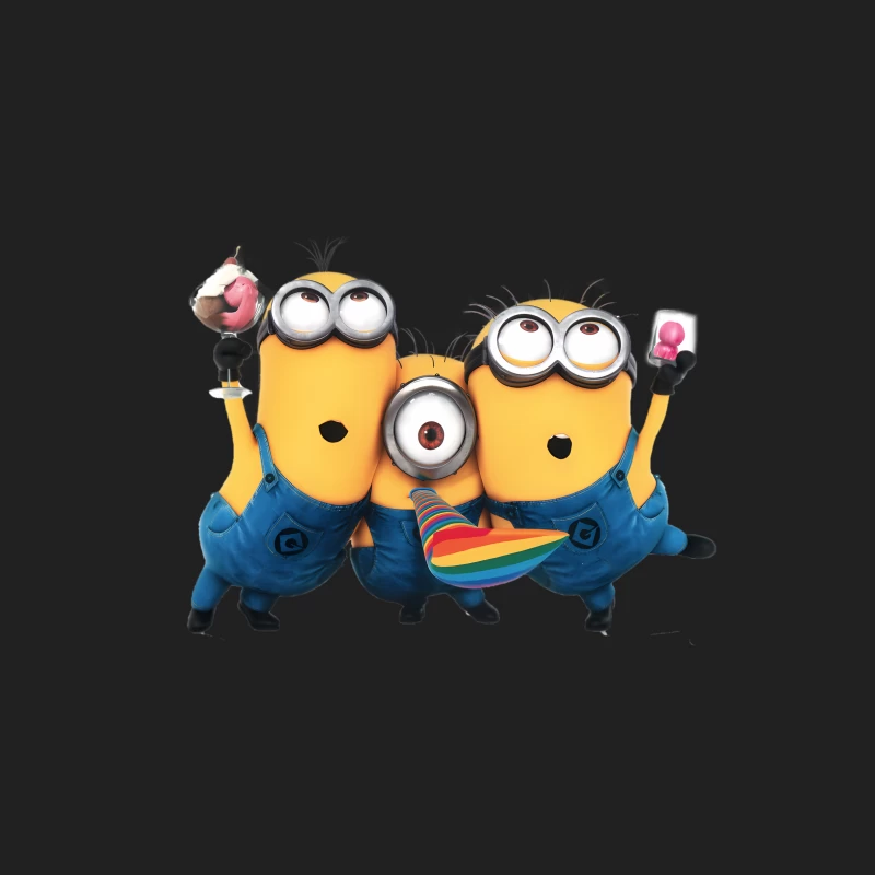 Cheerful Minions Celebrating in Blue Overalls Bucket Hat