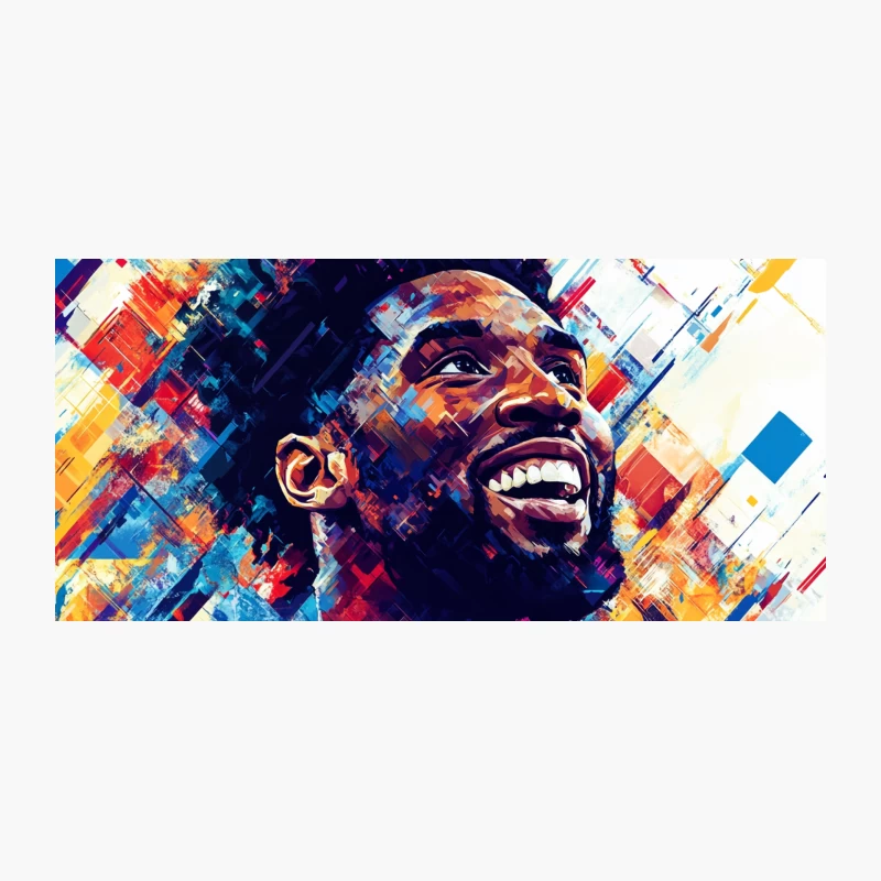 Vibrant Digital Portrait of Joyful Basketball Icon Coffee Mug