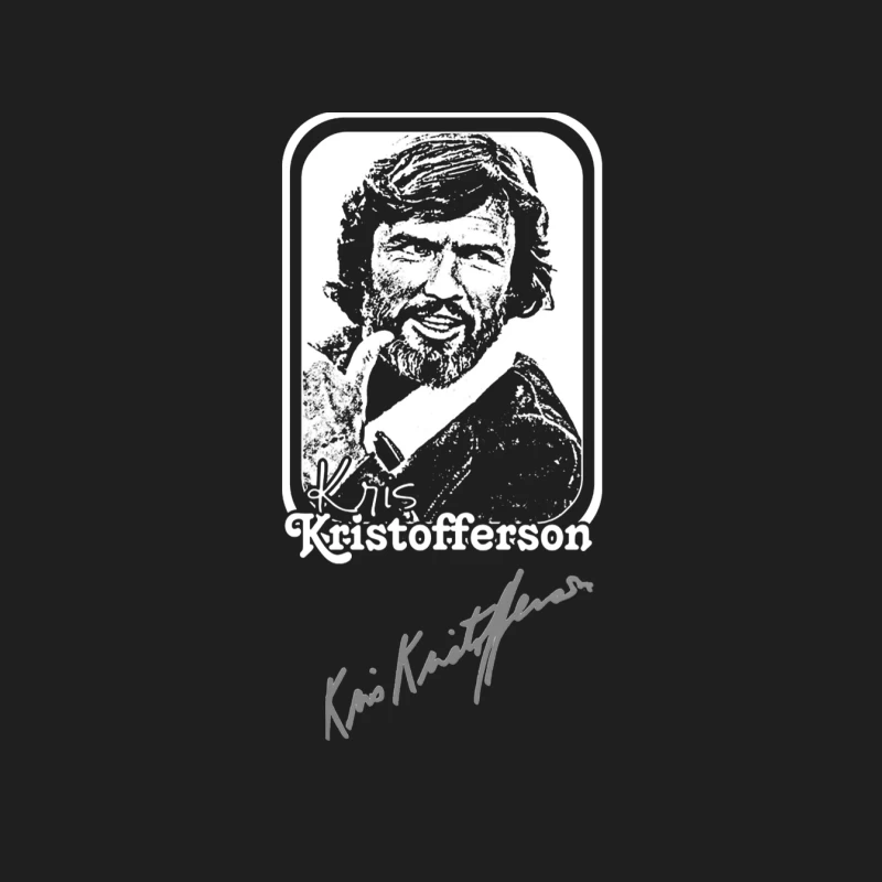Sketched Portrait of Kris Kristofferson with Signature Male Tank Top